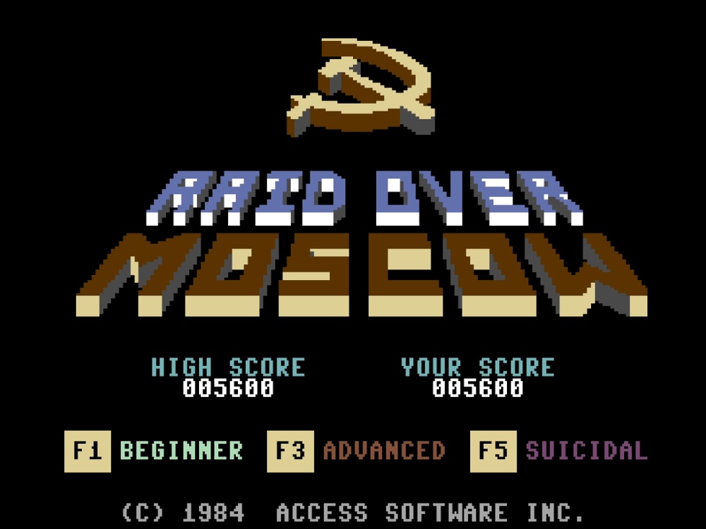 Title Screen of Raid Over Moscow for Commodore 64